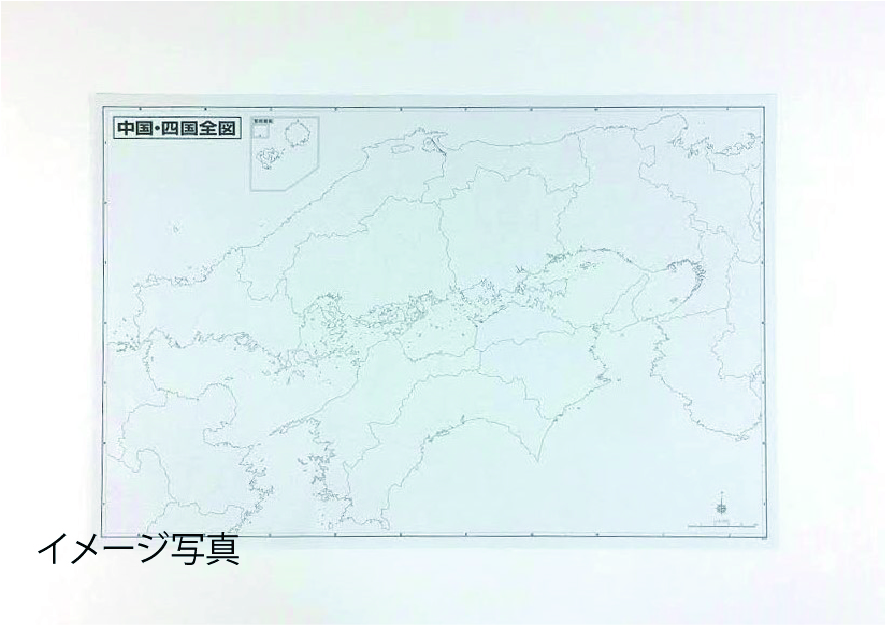 白地図 中国 四国全図 地図のことなら塔文社